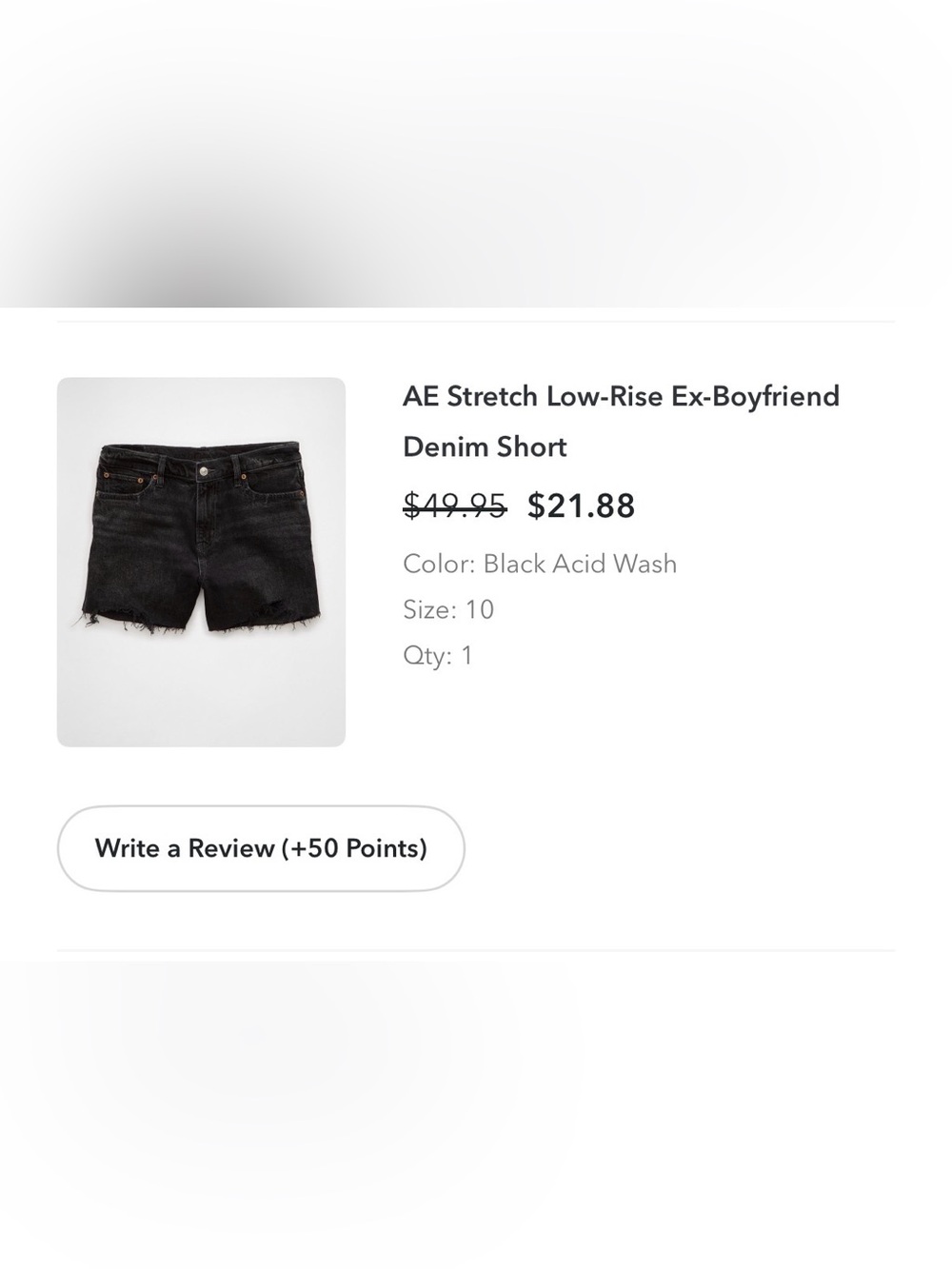 American Eagle Outfitters Black Acid Wash Denim Jean Shorts